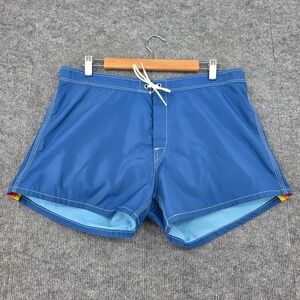 Sundek Mens Blue Rainbow Stripe Board Shorts Swim Trunks Size 35 Surf Beach